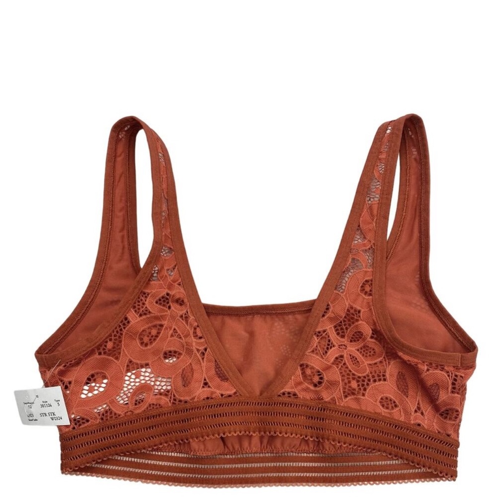 NWT GILLY HICKS Crochet Lace Bralette Sz Medium Rust